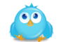 Twitter bird round and sitting