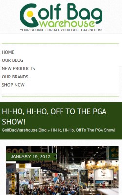 GolfBagWarehouse.com Blog Homepage iPhone-SmartPhone