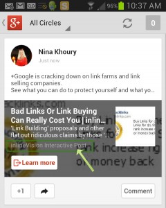 Google+ App View Newsfeed