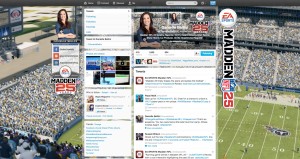 Seamless Twitter Background & Header for Danielle Bellini, Sideline Reporter for Madden NFL 25