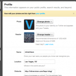 Twitter profile settings header recommended dimensions 1252x626