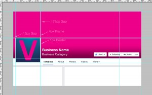 Facebook Business Page Template Preview with Dimensions