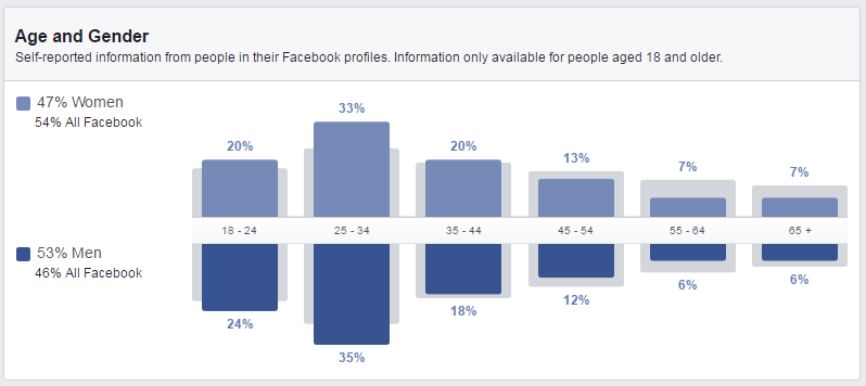 Screenshot Facebook Audience Demographcs