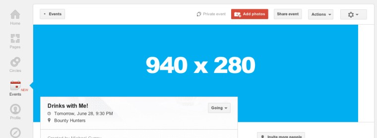 Google+ Events: Custom Background for Themes, Hangouts & Calendar Integration