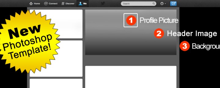 New Twitter Design Template: Combined Background and Header