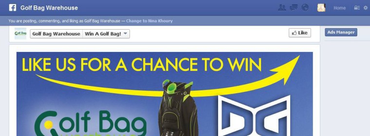 Golf Bag Warehouse: Facebook Contest / Fangate (Mobile Ready)