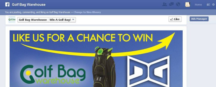 Golf Bag Warehouse: Facebook Contest / Fangate (Mobile Ready)