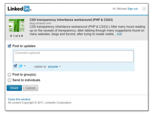 LinkedIn Share Popup