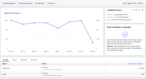 Screenshot Facebook Pixel Fires