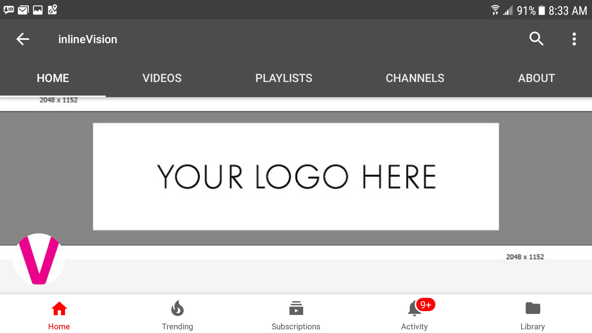 YouTube Channel Art Template - Image Size 2560 x 1440 - Photoshop Smart