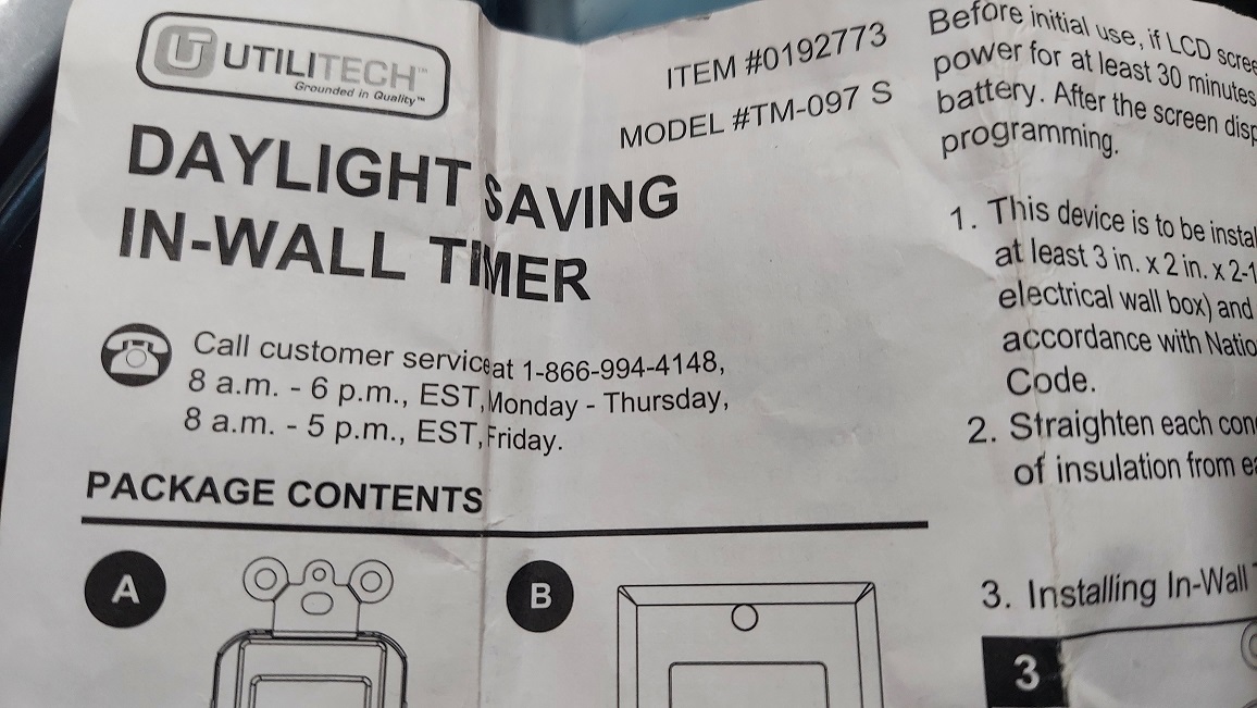Utilitech Light Timer