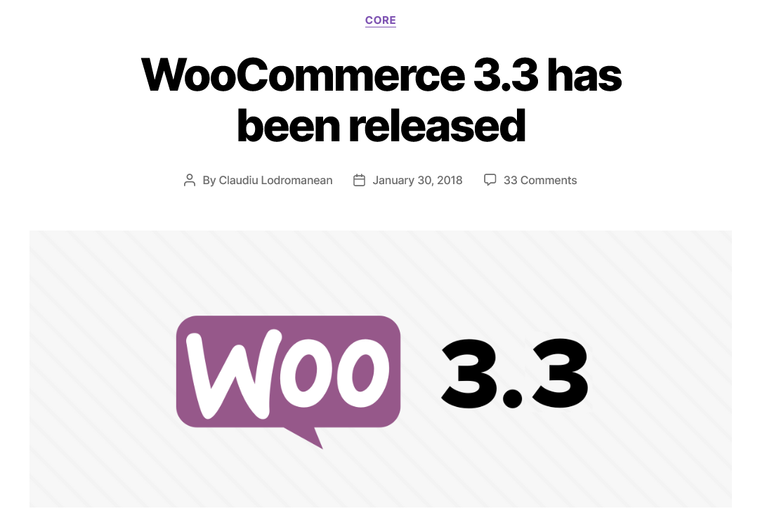 woocommerce 3.3. - Jan 2018