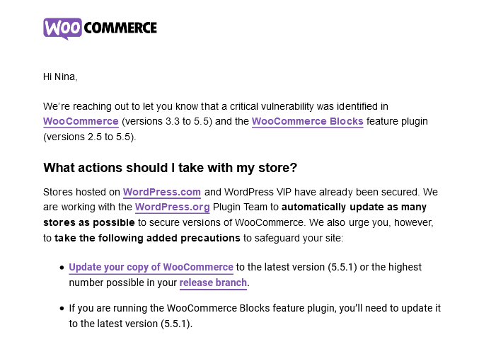 woocommerce email